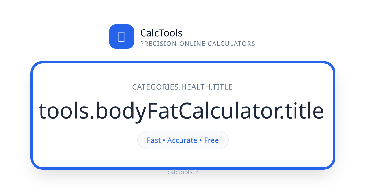 Ücretsiz Body Fat Calculator (2026) – Hızlı ve Doğru | CalcTools ...